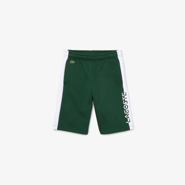 Lacoste Two-Tone Fleece Shorts Dětské - Kraťasy Zelene / Bílé | CZ-rNKwcx